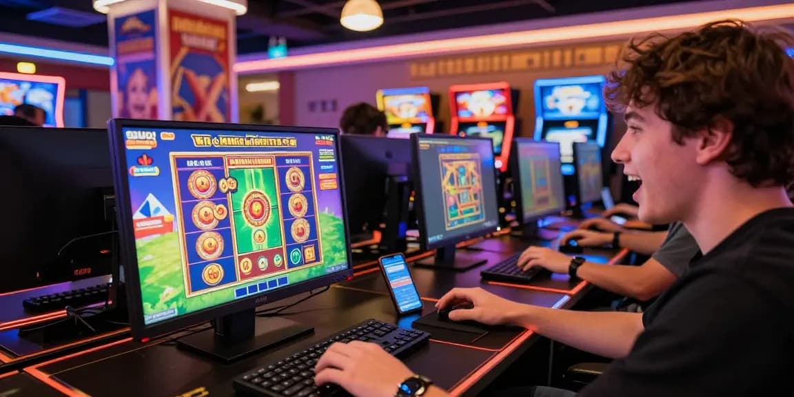 Pengalaman bermain raja88 di kasino online dengan grafis warna-warni dan suasana hidup.