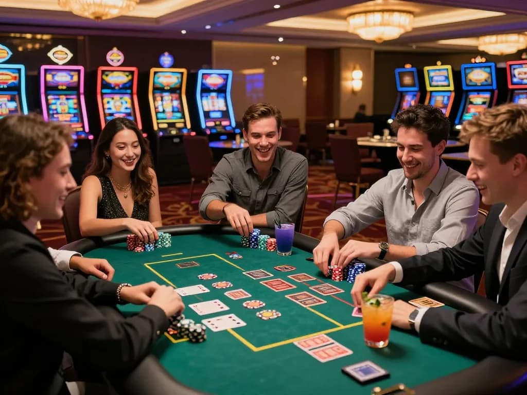 Friends enjoying an exhilarating gaming experience at MM88 casino table.