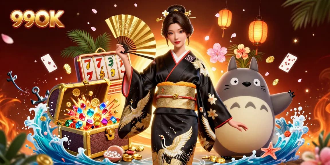 Experience the thrill of 99OK slots with vibrant characters and dynamic casino elements