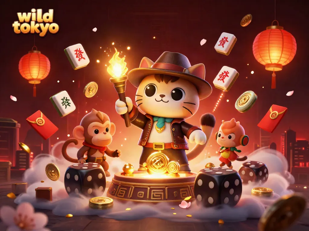 Engage with wild tokyo to discover thrilling casino artifacts in this dynamic 3D scene.