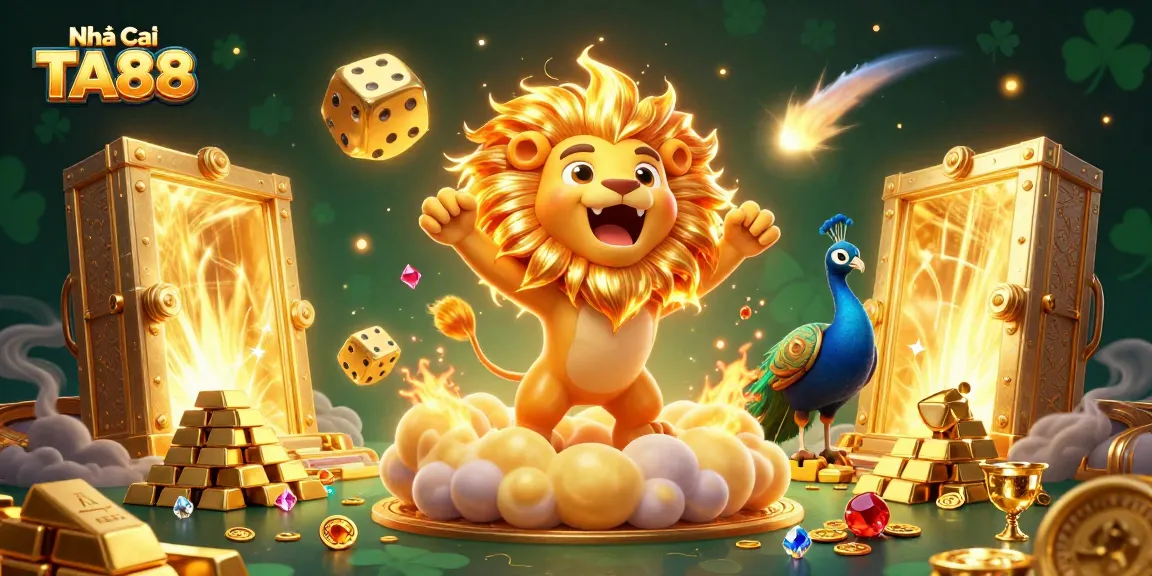 Engage with Nhà cái TA88's exciting gaming experience featuring vibrant 3D characters and dazzling treasures.