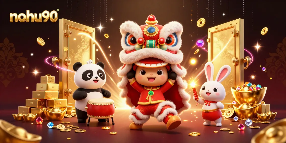 Experience winning excitement in nohu90 with vibrant 3D casino characters and treasures!
