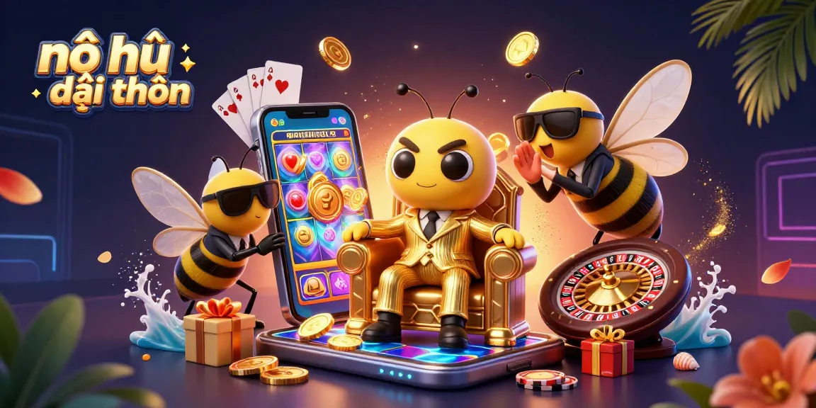 Experience nổ hũ đổi thưởng with a thrilling visual of a vibrant digital casino atmosphere.
