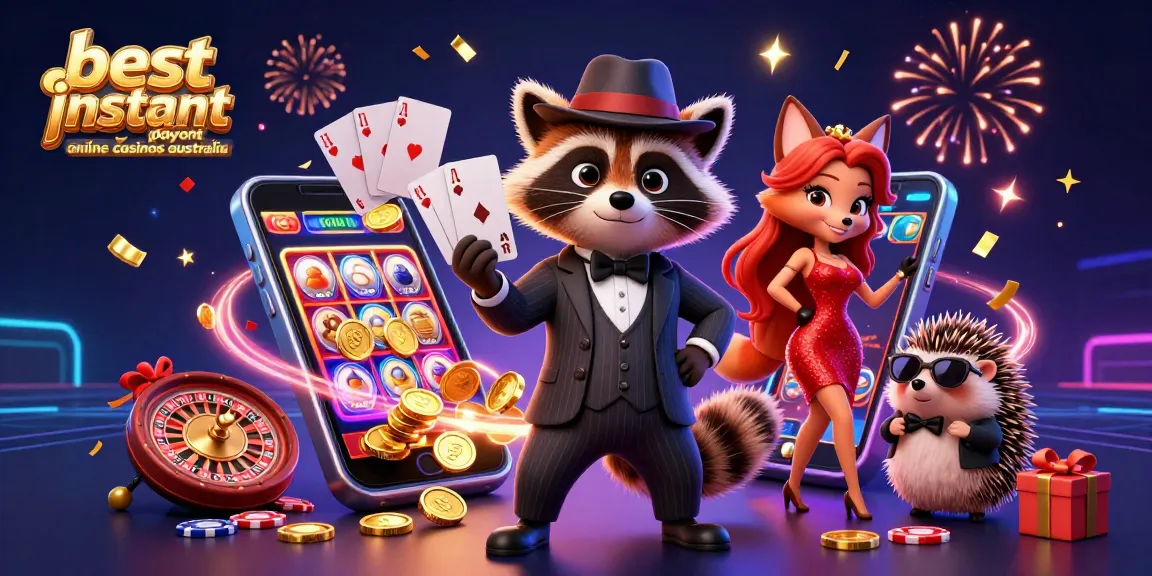 Experience the thrill of the best instant payout online casinos Australia with vibrant casino characters.